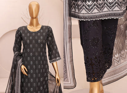 Forever Black Series Digital Printed Doria Lawn