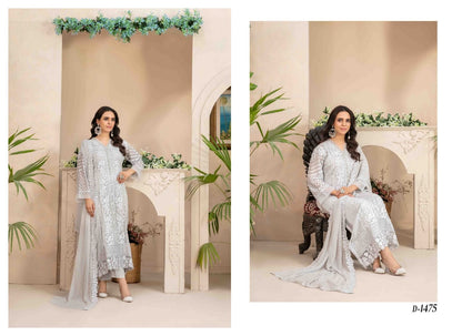 ZAURA SEMI STITCHED CHIFFON BY TAWAKKAL