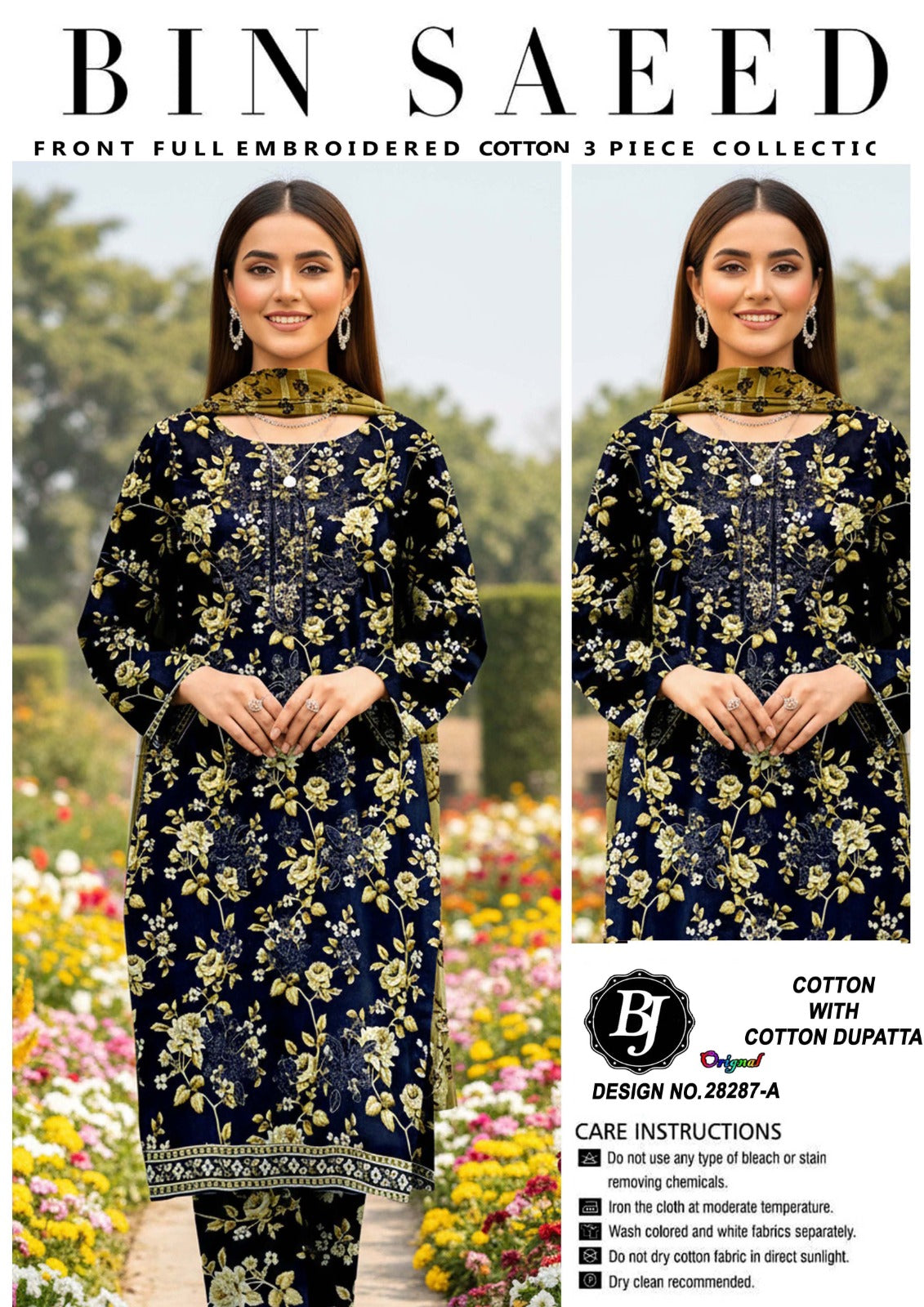 Bin Saeed Lawn Embroidered Collection BJ