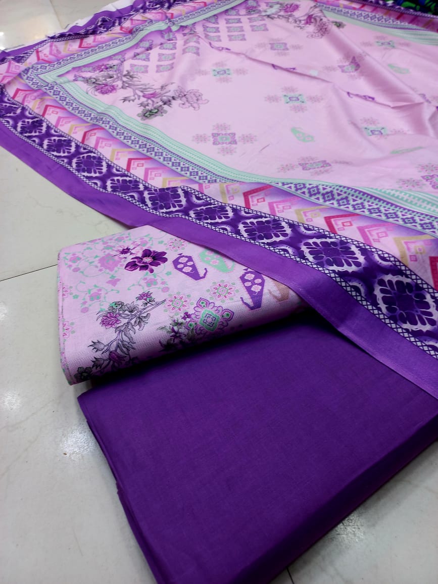 Mix Brand 3 Pcs Printed Cotton