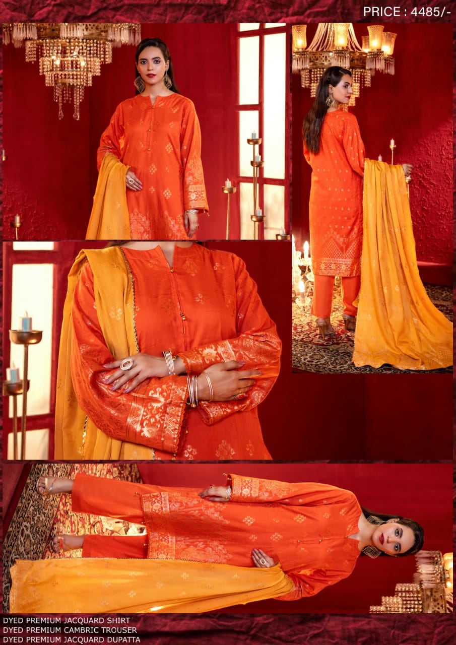 JACQUARD Premium Broshia Banarsi Jacquard Lawn Collection DROP-1