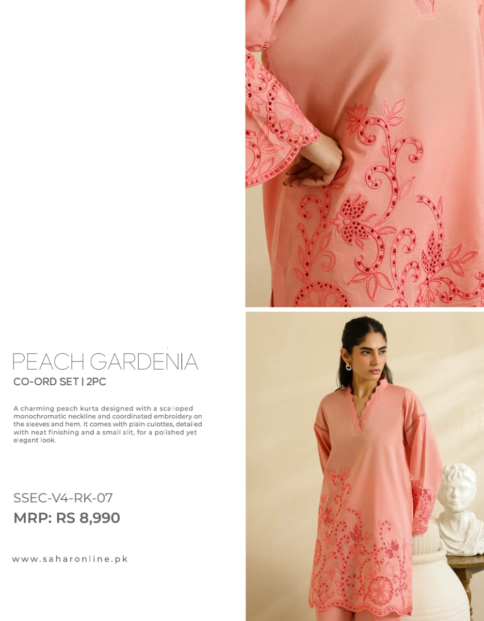 SAHAR PRET ESSENTIALS Stitched / Ready to Wear Co Ord (2pc) Cambric Collection