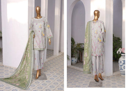 RAYA EXCLUSIVE MID SUMMER EMBROIDERED SLUB COTTON