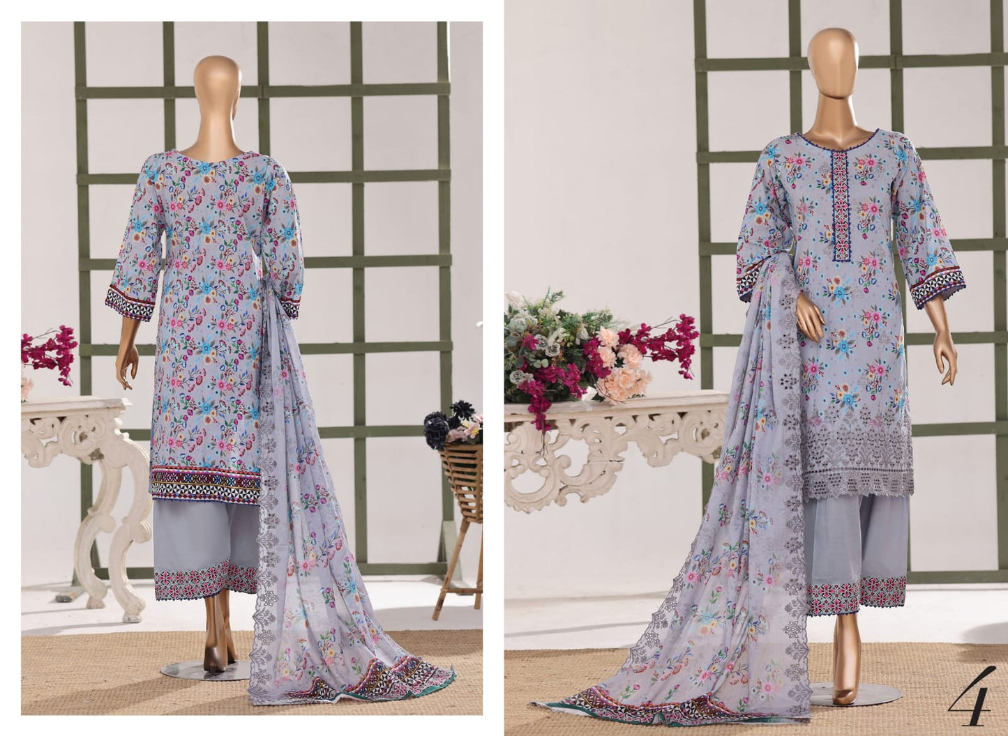 Samira Digital Printed Embroidered Chikankari Lawn Collection