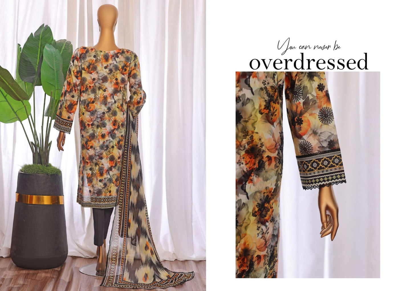 HZ PREMIUM CHIKANKARI WITH PRINTED BAMBER CHIFFON DUPATTA COLLECTION