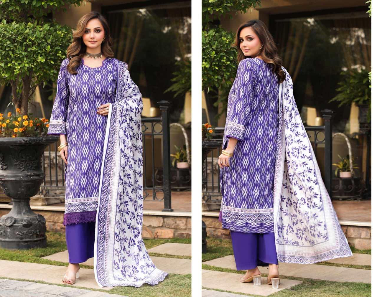 Bin Naeem DIGITAL PRINTED LAWN platinum