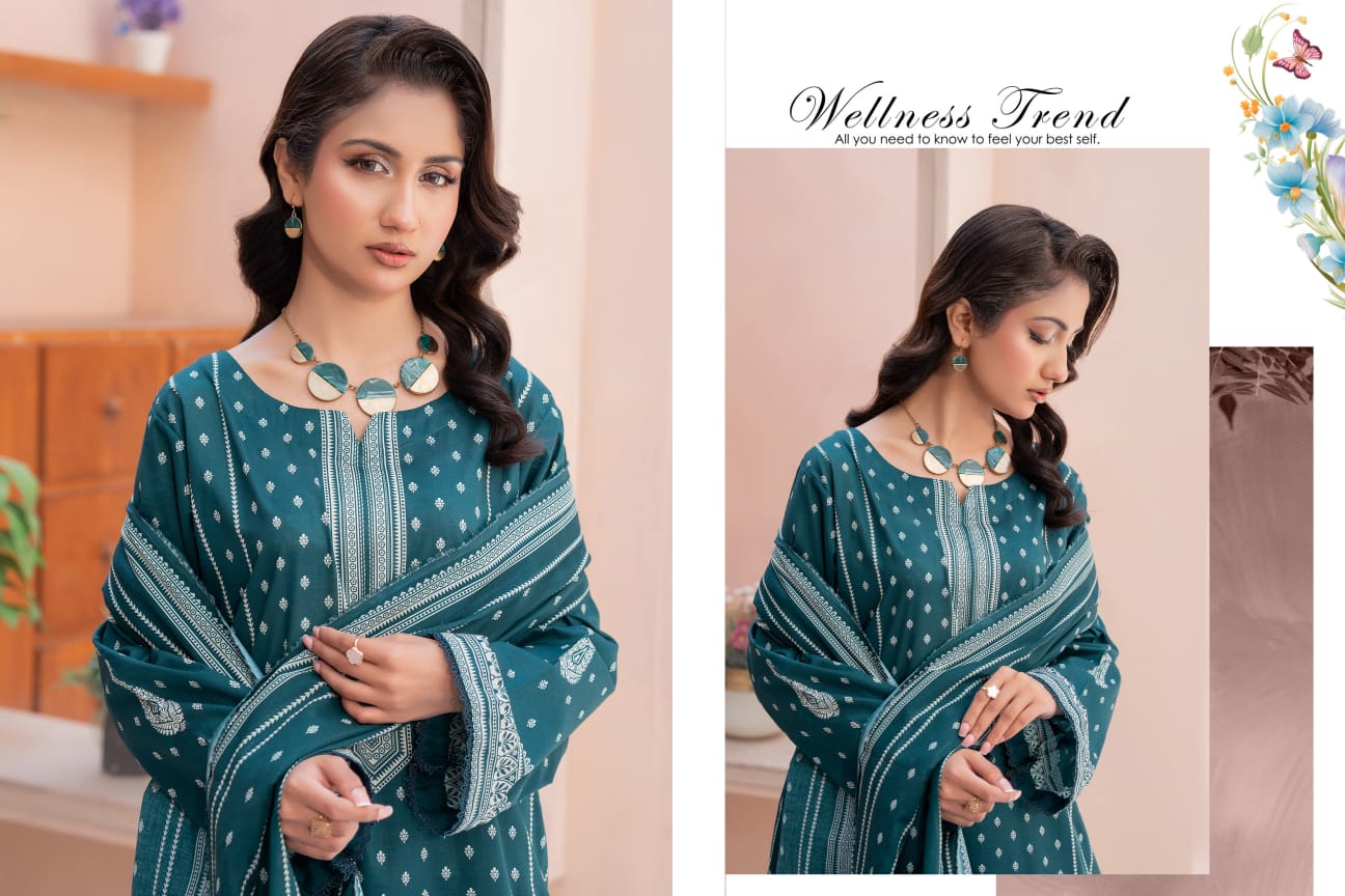Bin Naeem DIGITAL PRINTED LAWN platinum