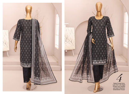 Forever Black Series Digital Printed Doria Lawn