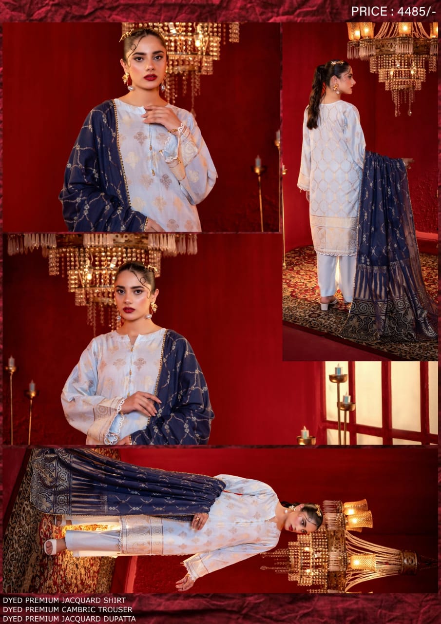 JACQUARD Premium Broshia Banarsi Jacquard Lawn Collection DROP-1