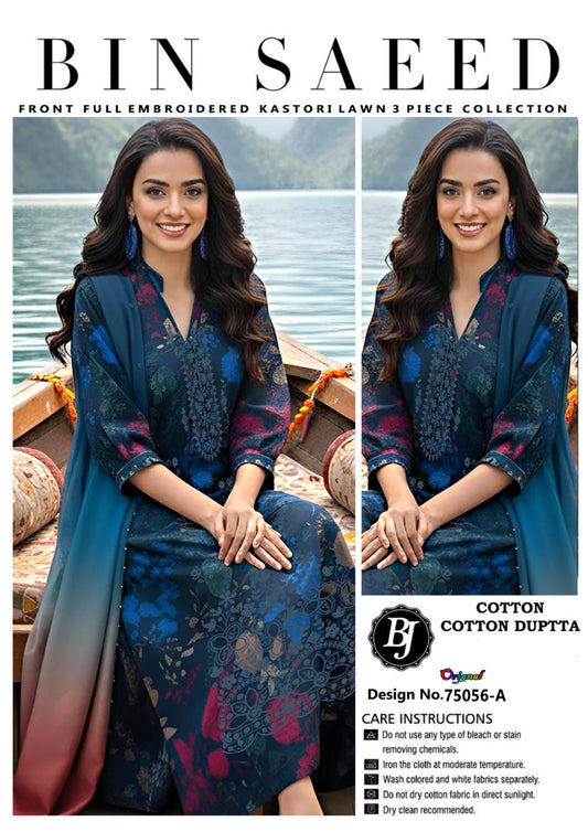 Bin Saeed Lawn Embroidered Collection BJ