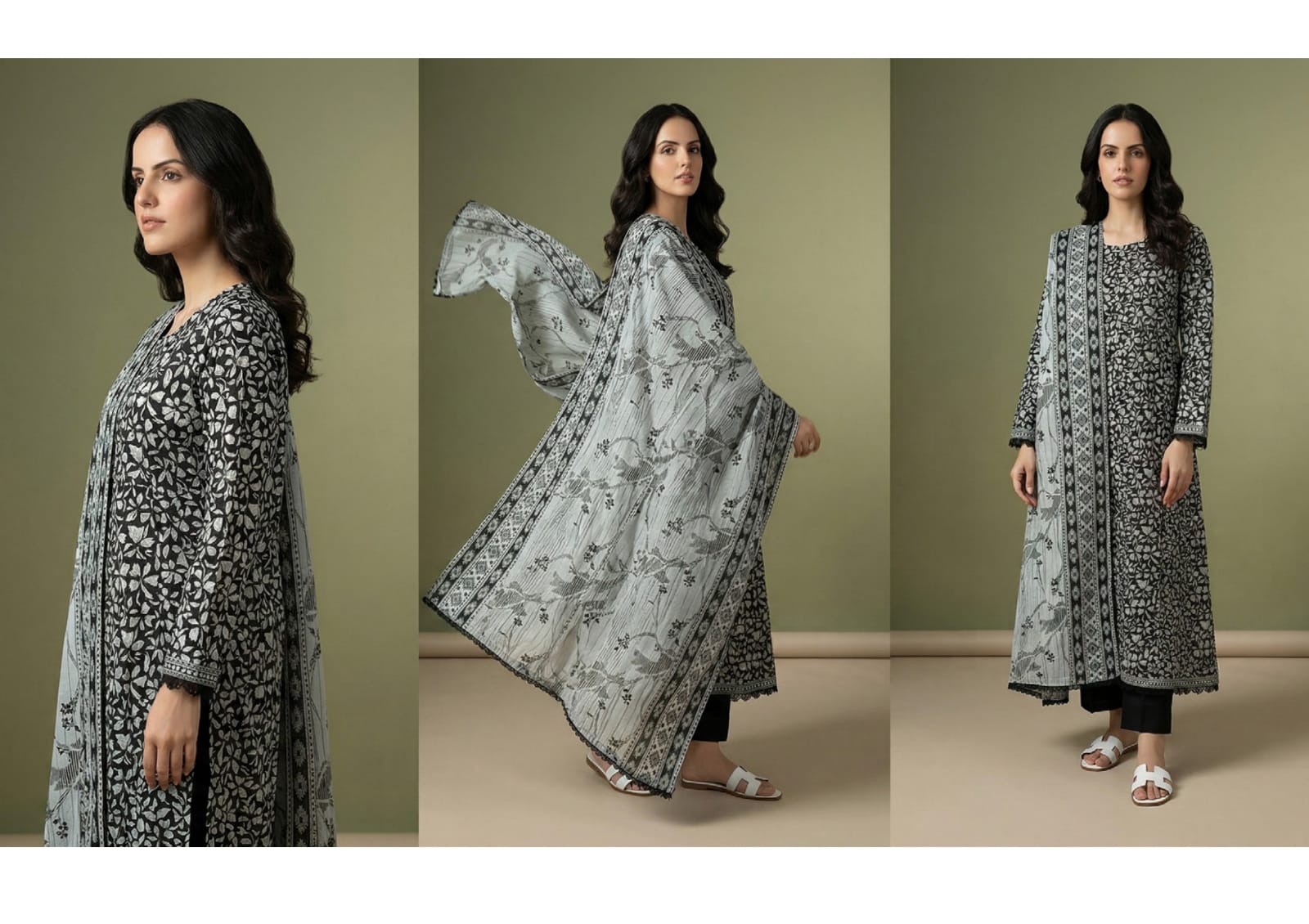 BLACK & WHITE DIGITAL PRINED LAWN COLLECTION 2026