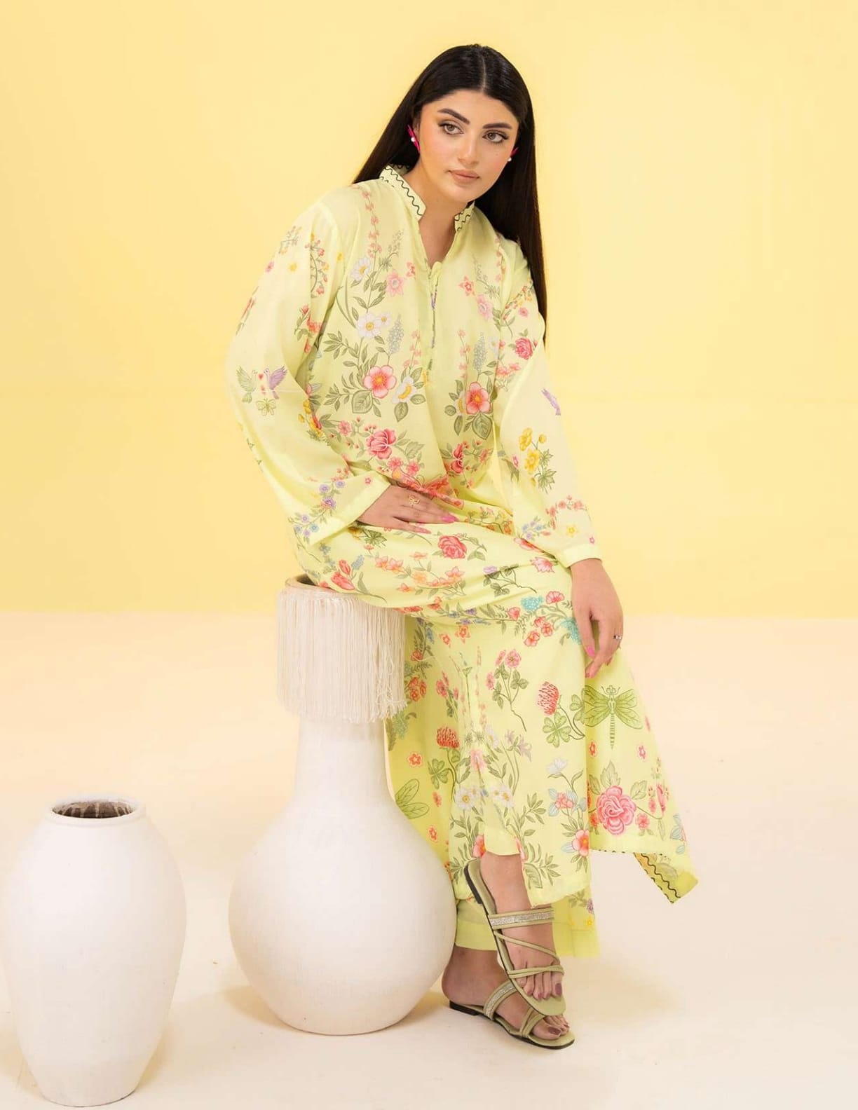 SUMMER KAFTAN BY AMAL 2 Pcs CO-ORDS SILK KAFTAN
