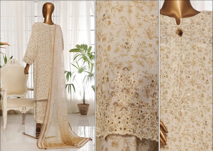 MAJESTIC Embroiderd Silk Festive Lawn