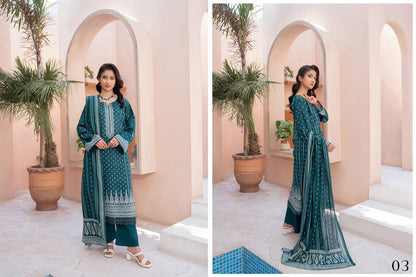 Bin Naeem DIGITAL PRINTED LAWN platinum