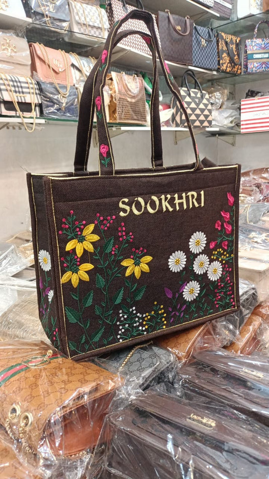 Sookhri brand with full Embroidery tod bag