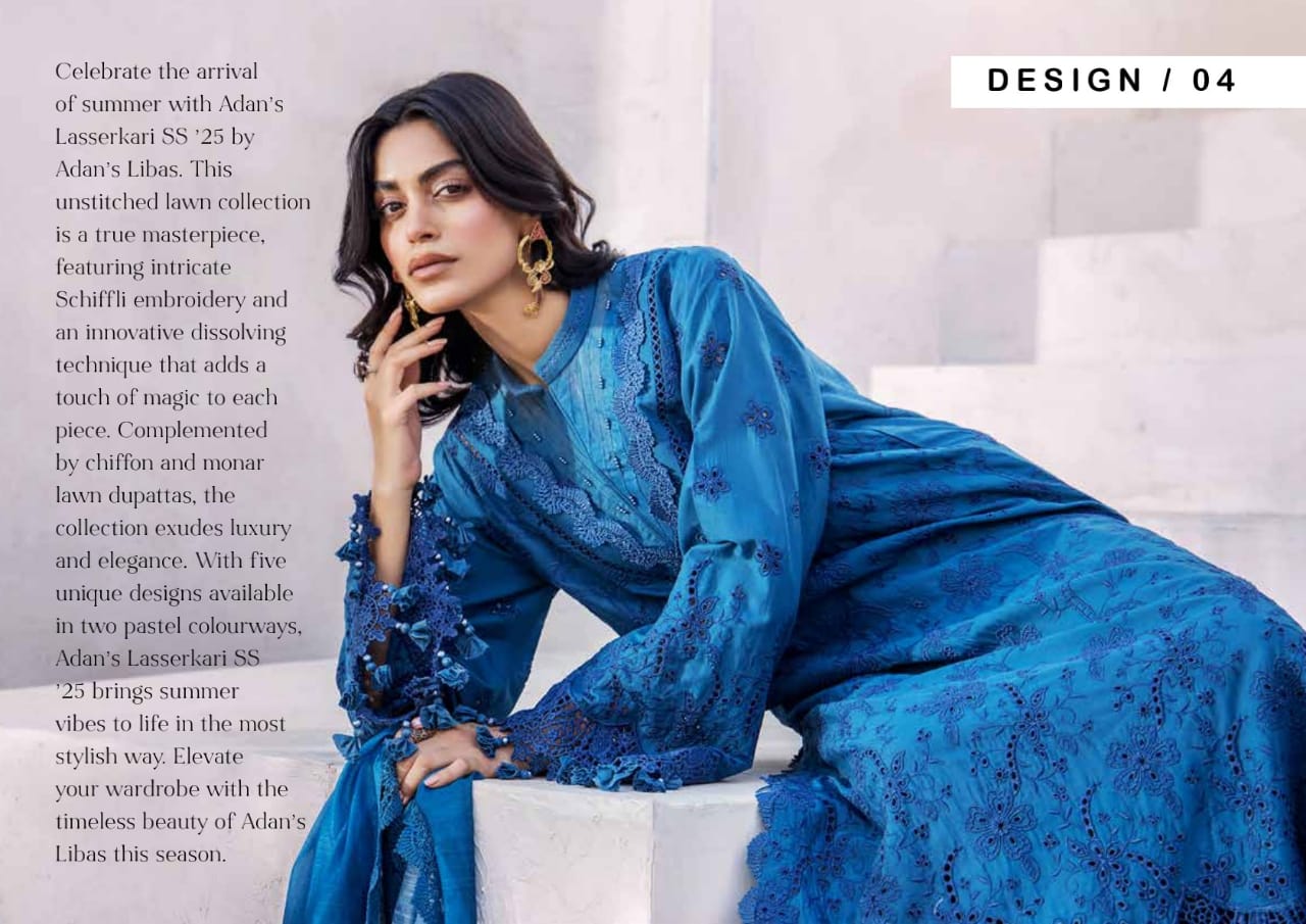 Adan's Lasserkari Unstitched Lawn'25
