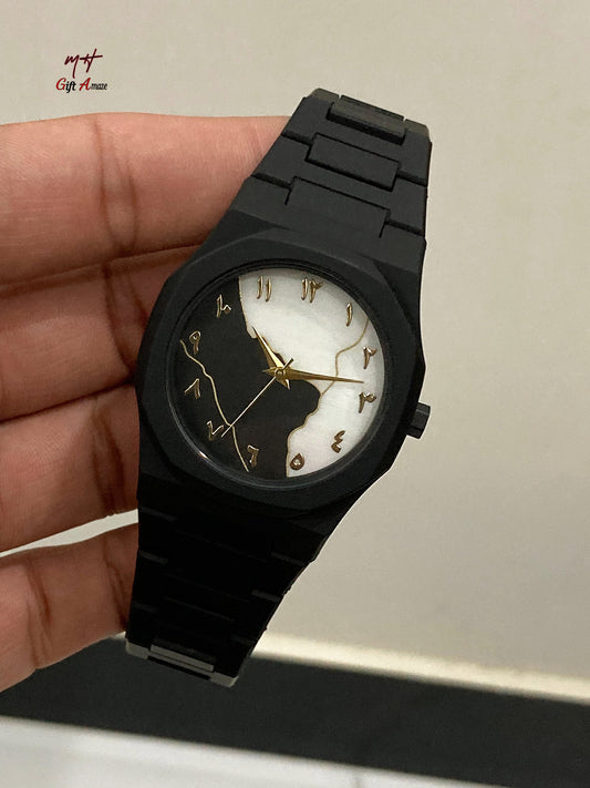 Black aura Marble Dial