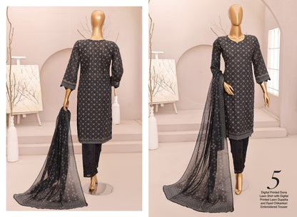 Forever Black Series Digital Printed Doria Lawn