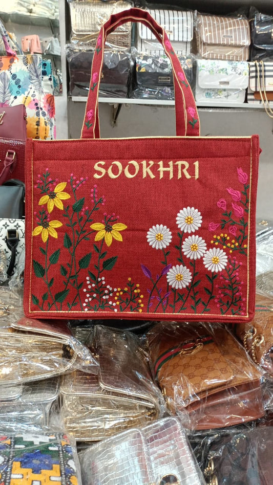 Sookhri brand with full Embroidery tod bag