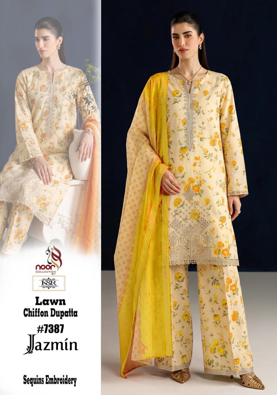 K&R Lawn Shirt with Sequence Embroidery