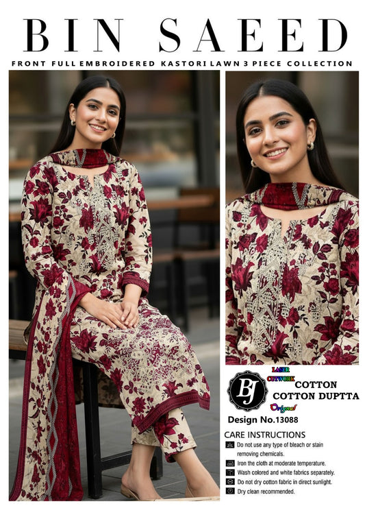 Bin Saeed Lawn Embroidered Collection BJ
