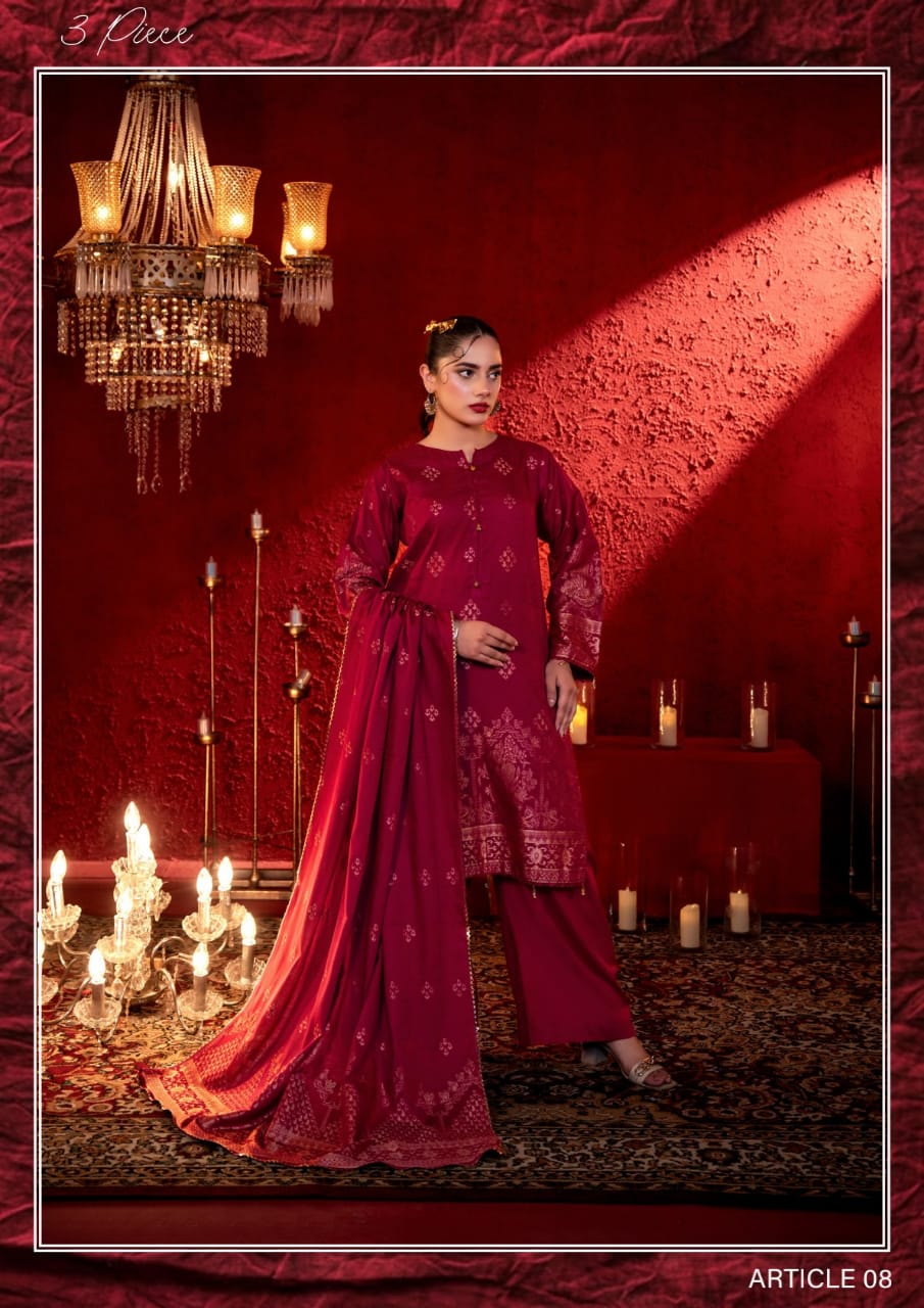 JACQUARD Premium Broshia Banarsi Jacquard Lawn Collection DROP-1