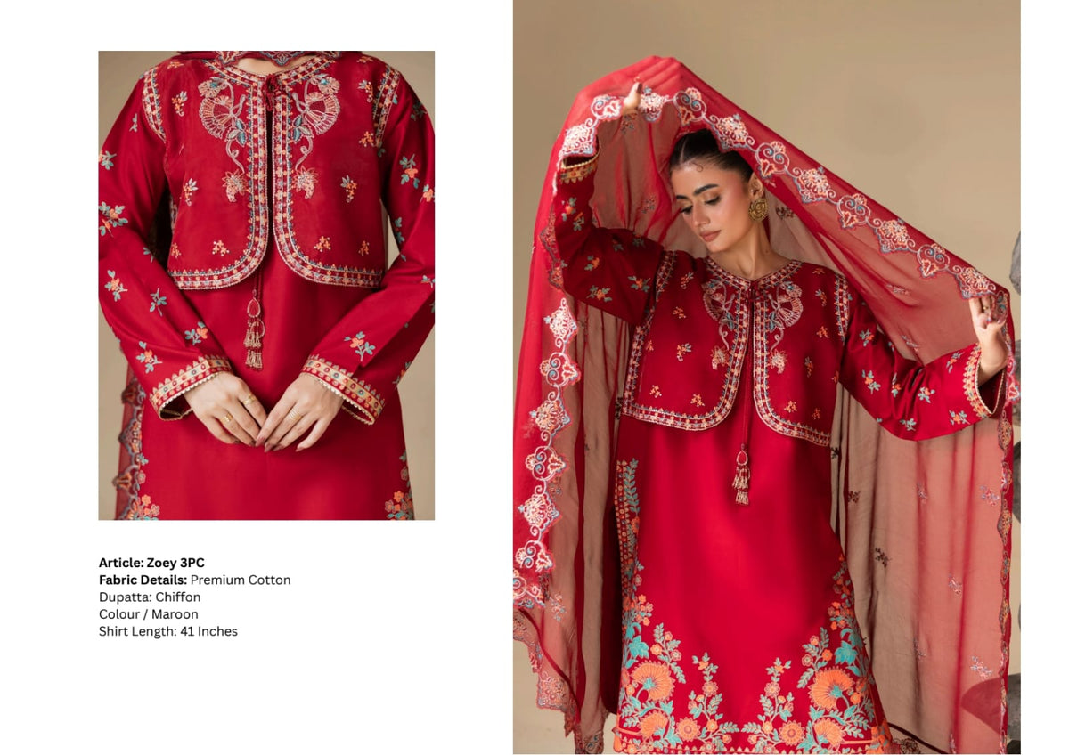 ZEENAT MOSHO PRET STITCHED COTTON CODES COLLECTION