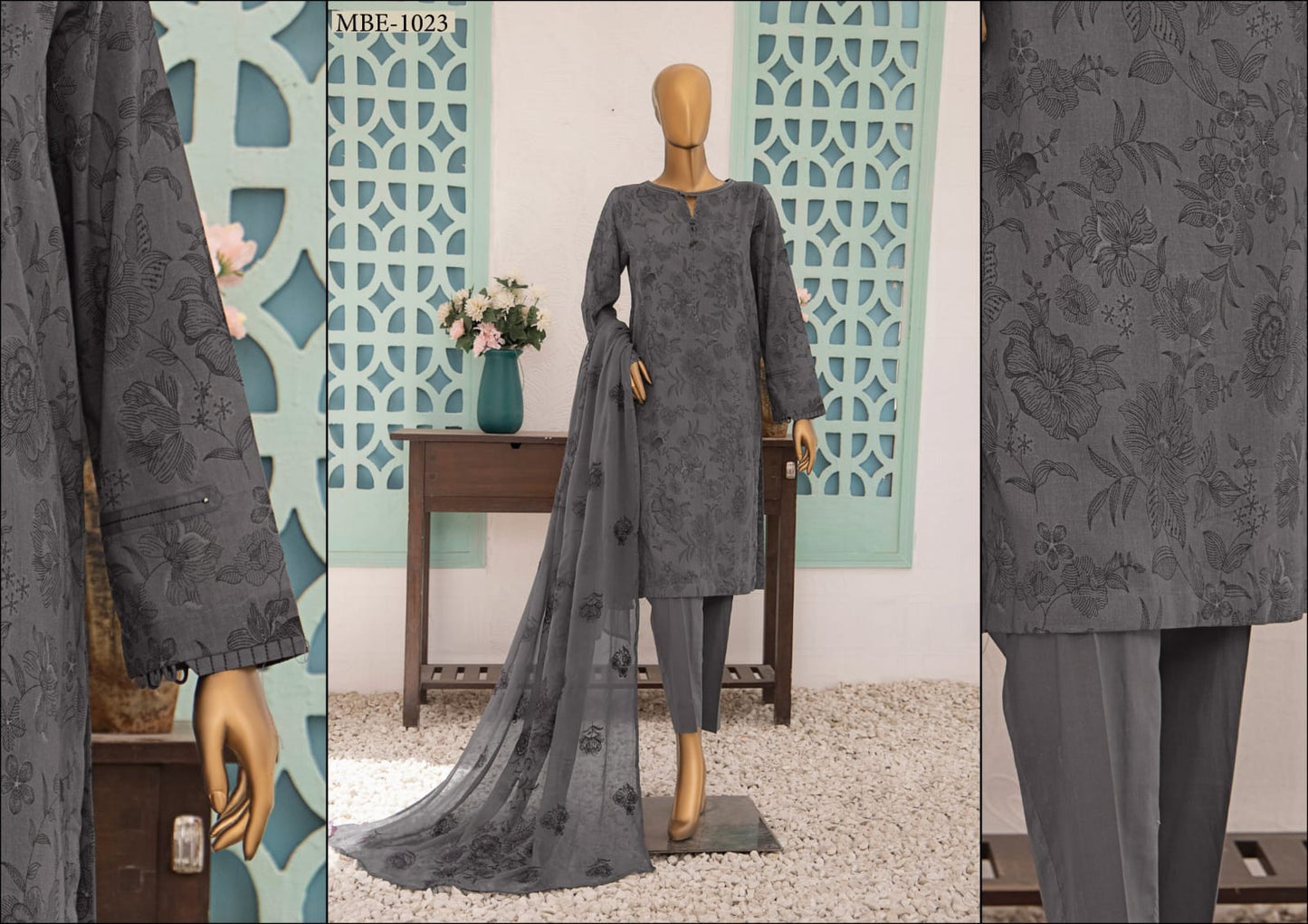 Mother's Embroidered Bamber Chiffon Dupatta