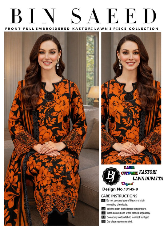 BJ Cotton With Lawn Dupatta
