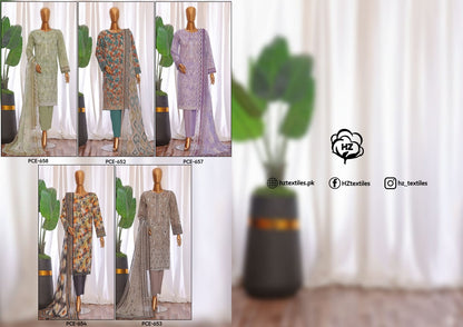 HZ PREMIUM CHIKANKARI WITH PRINTED BAMBER CHIFFON DUPATTA COLLECTION