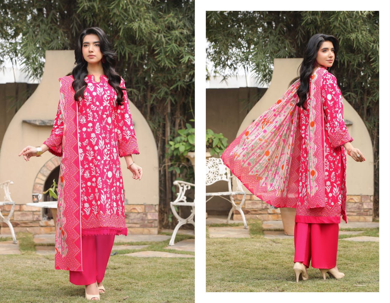 Bin Naeem DIGITAL PRINTED LAWN platinum