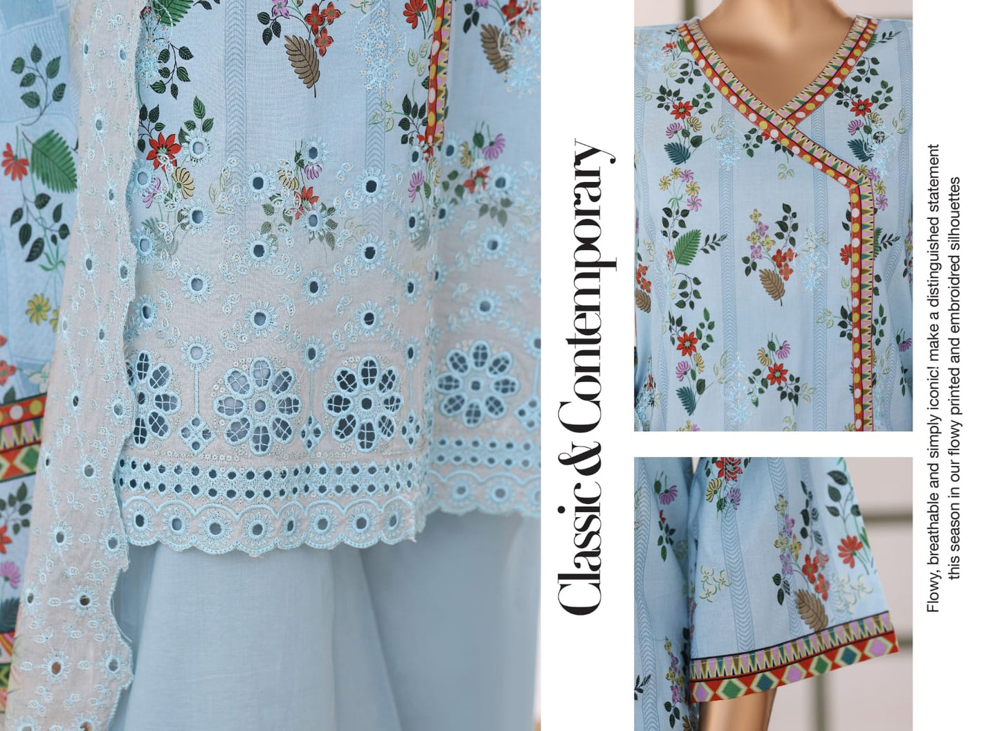 Samira Digital Printed Embroidered Chikankari Lawn Collection