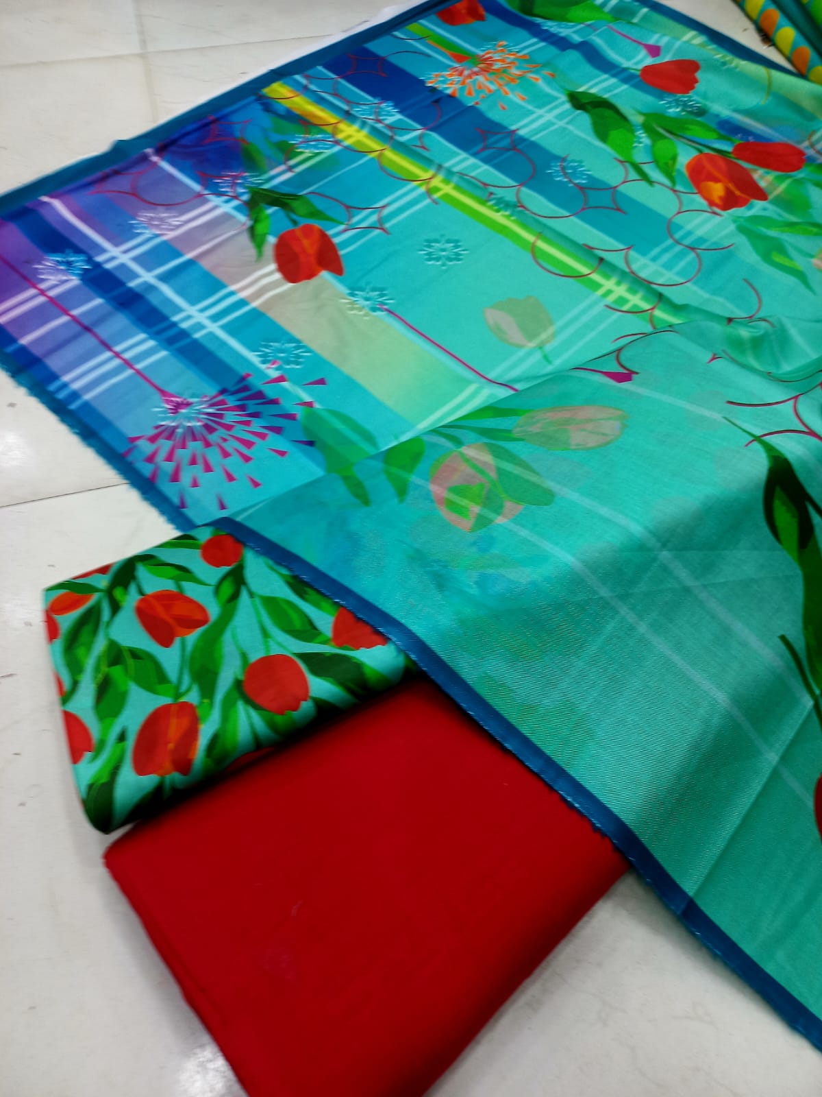 Mix Brand 3 Pcs Printed Cotton