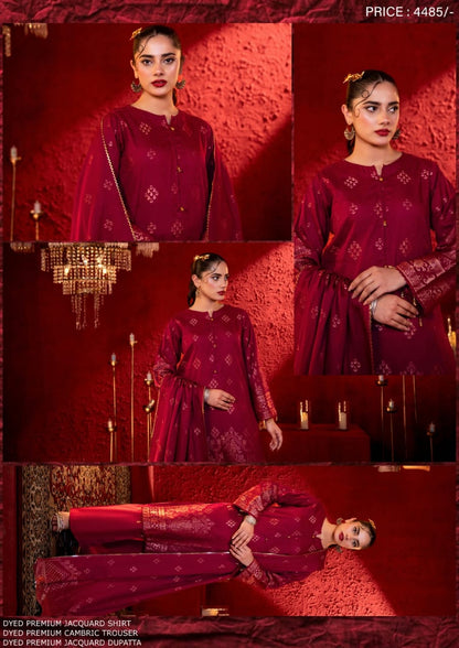 JACQUARD Premium Broshia Banarsi Jacquard Lawn Collection DROP-1