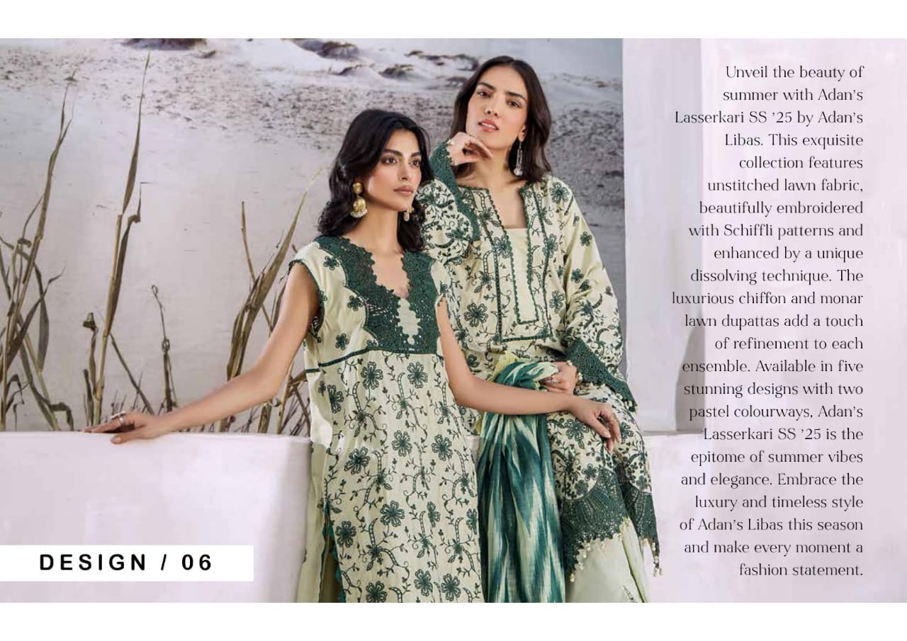 Adan's Lasserkari Unstitched Lawn'25
