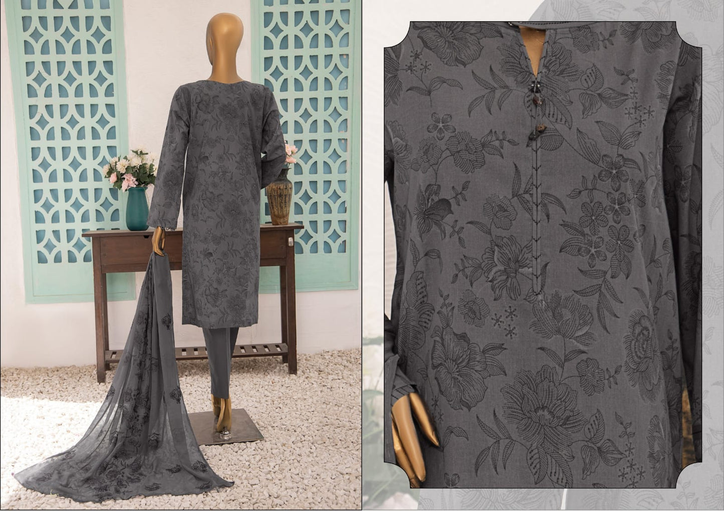 Mother's Embroidered Bamber Chiffon Dupatta