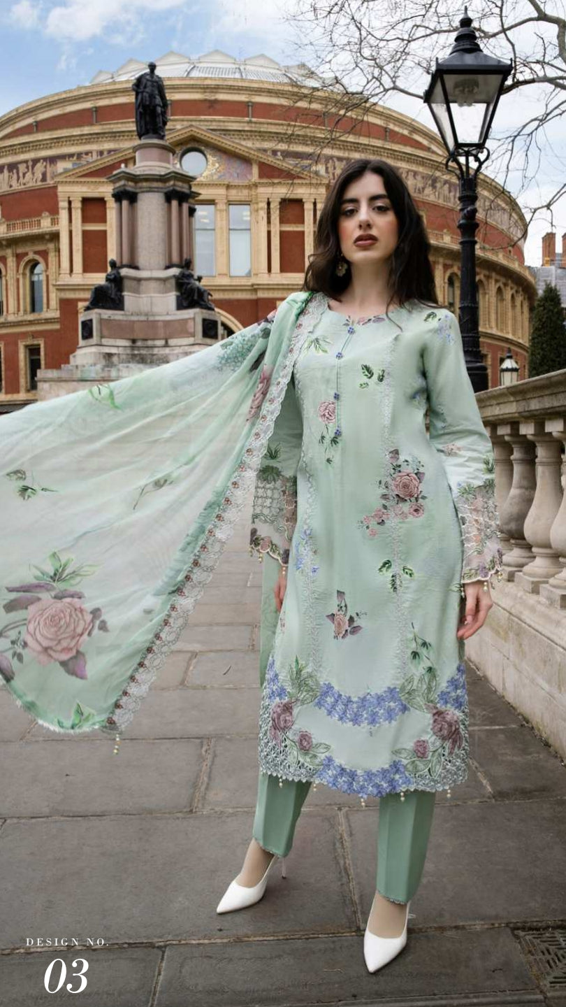 ALZOHAIB SUNSHINE BLOOM England Stories Embroidered Lawn