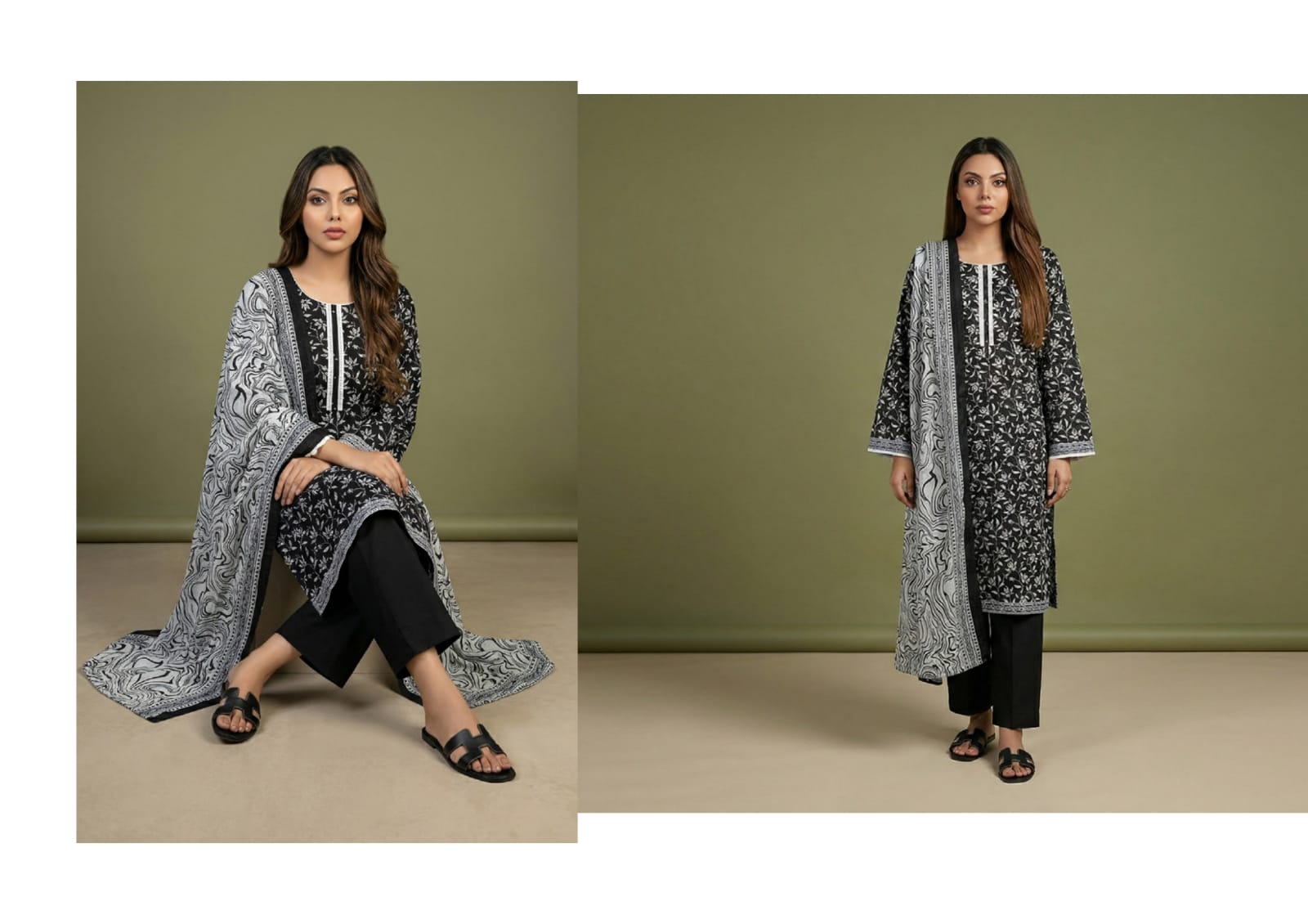 BLACK & WHITE DIGITAL PRINED LAWN COLLECTION 2026