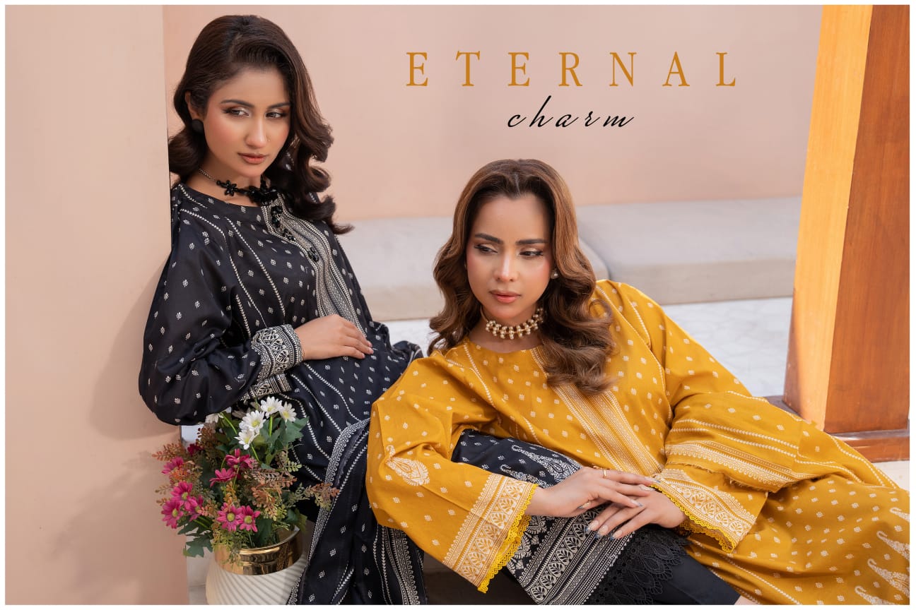 Bin Naeem DIGITAL PRINTED LAWN platinum