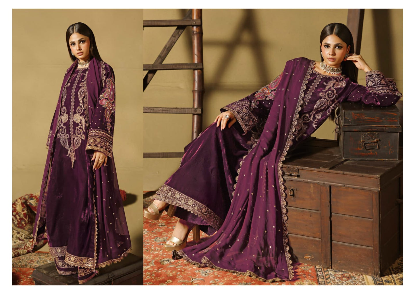 Charizma Signora Velvet Embroidered