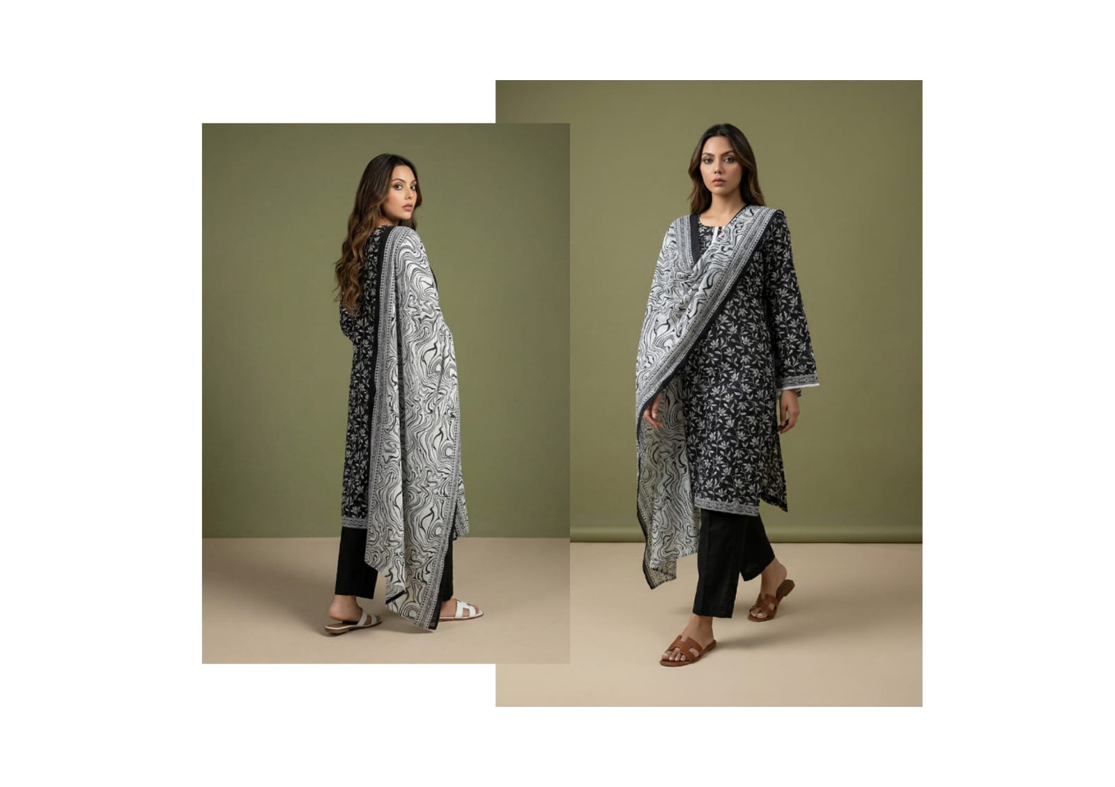 BLACK & WHITE DIGITAL PRINED LAWN COLLECTION 2026