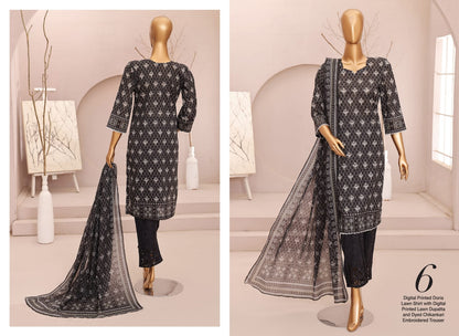Forever Black Series Digital Printed Doria Lawn