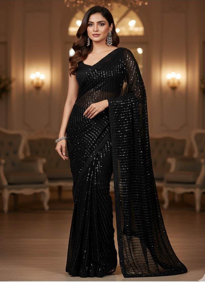 Azure Bridal Chiffon Saree