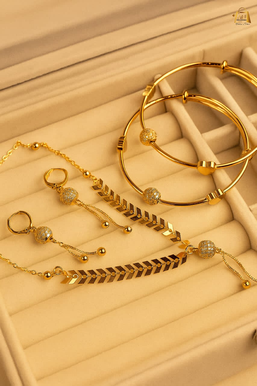 Party wear zircon ball locket set with pair bangle