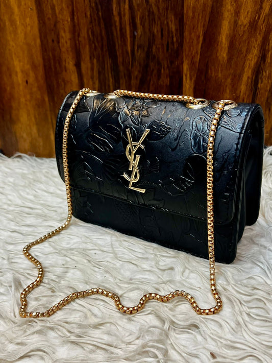 YSL Girls printed crossbody bag with long chain
