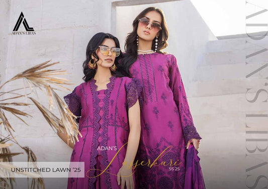 Adan's Lasserkari Unstitched Lawn'25