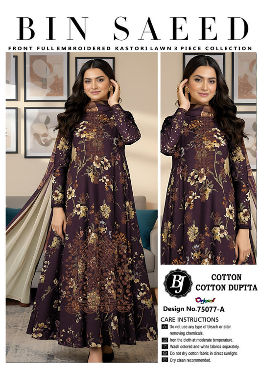 Bin Saeed Lawn Embroidered Collection BJ