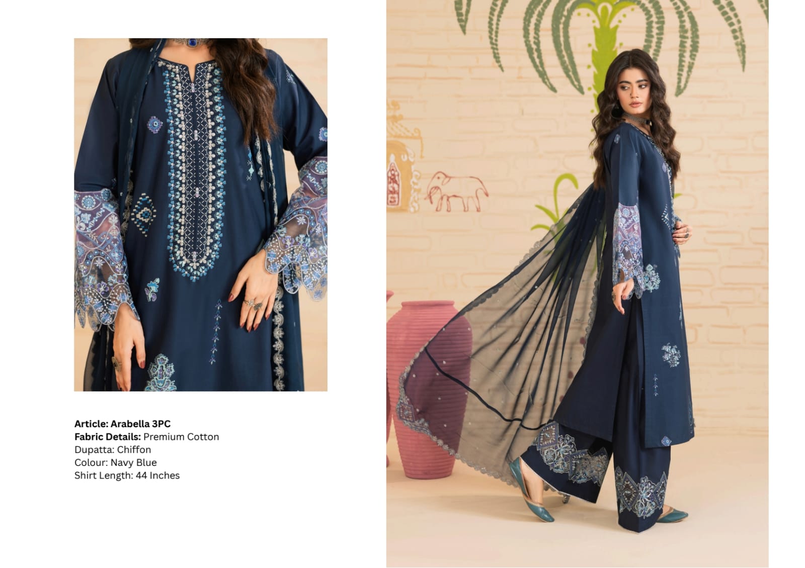 ZEENAT MOSHO PRET STITCHED COTTON CODES COLLECTION