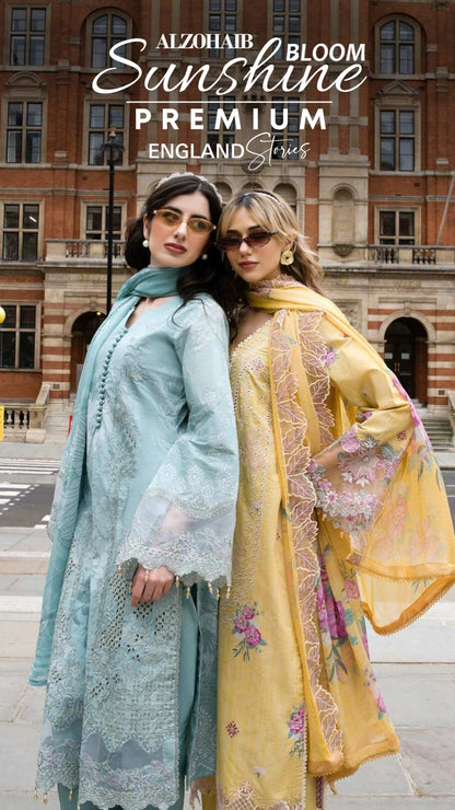 ALZOHAIB SUNSHINE BLOOM England Stories Embroidered Lawn