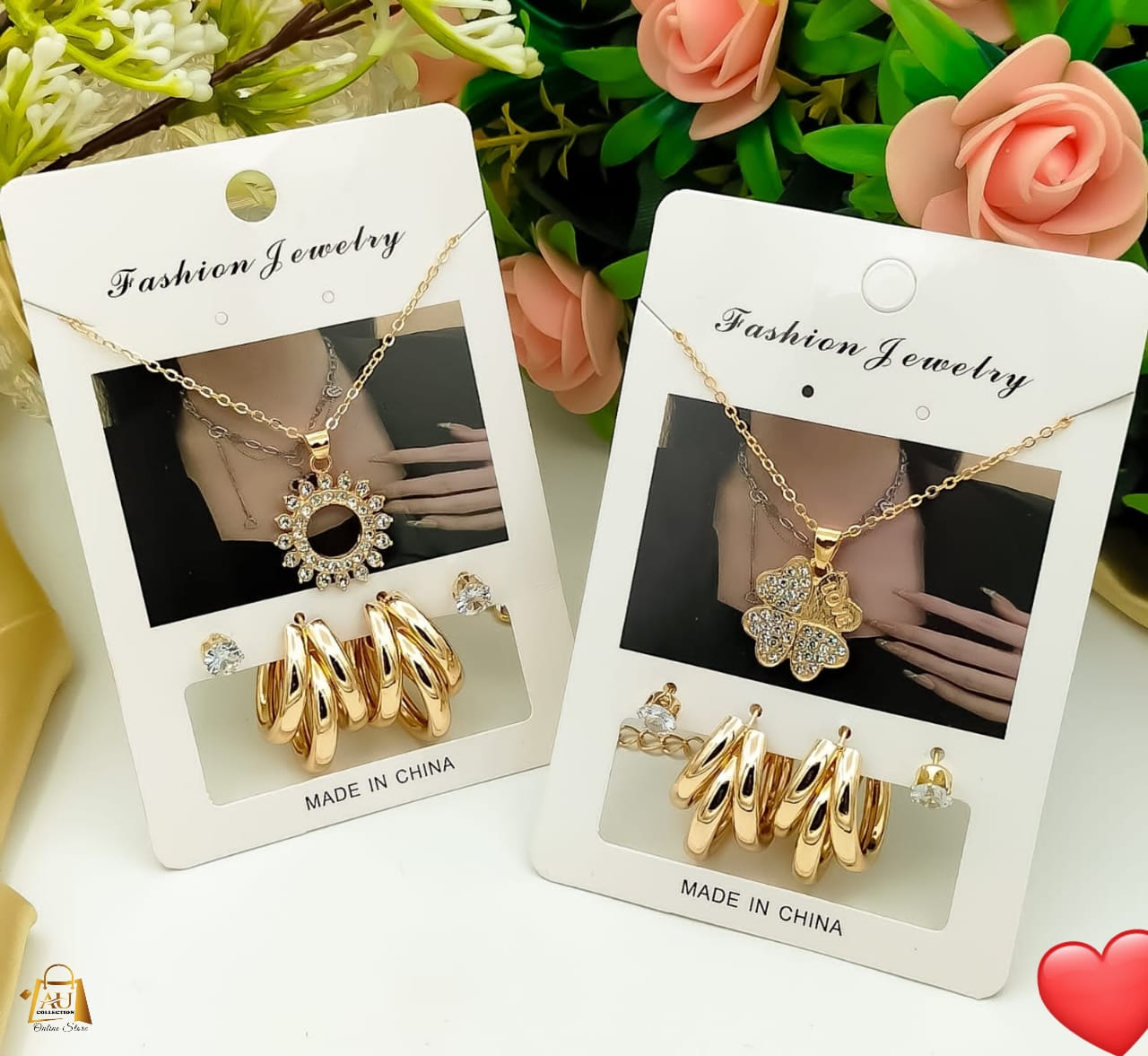 Locket Set with Korean Studs & tops